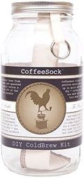 CoffeeSock Cold Brew Kit – 64 oz Half Gallon Mason Jar Cold Brew Coffee Maker with Reusable Organic Cotton Filter, GOTS Certified, Eco-Friendly Cold Brew Starter Set – Gift for Coffee Lovers by CoffeeSock
