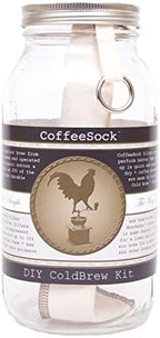 CoffeeSock Cold Brew Kit – 64 oz Half Gallon Mason Jar Cold Brew Coffee Maker with Reusable Organic Cotton Filter, GOTS Certified, Eco-Friendly Cold Brew Starter Set – Gift for Coffee Lovers by CoffeeSock