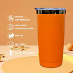 20 oz Tumbler Bulk Stainless Steel Tumblers with Lids and Straws Orange - Image 3