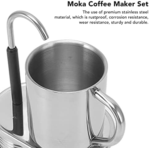 Single Spout Stovetop Moka Pot, 220ML Stainless Steel Stovetop Espresso Maker, Coffee Maker Appliances Tools for Home Outdoor Camping - Image 4