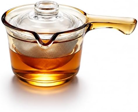 Single Serve Glass Teapot, 12 oz Side Handle Kyusu, Infuser for Loose Tea by Unknown