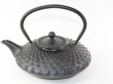 Japanese Antique 24 Fl Oz Black Dot Hobnail Chinese Cast Iron Teapot Tetsubin with Infuser + Gift Bow - Image 5