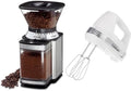 CUISINART Coffee Grinder, Electric Burr One-Touch Automatic Grinder with18-Position Grind Selector, Stainless Steel, DBM-8P1 & HM-50 Power Advantage 5-Speed Hand Mixer, White by Cuisinart
