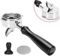 DIBTSA Portafilter Single Spout 58mm 2 Ears Compatible with La Marzocco, Included 304 Stainless Steel Filter Basket and Puck Screen, Anodized Aluminum Handle, Black by DIBTSA