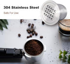 Refillable 304 Stainless Steel Reusable Coffee Capsule Set – Food Grade Environmentally Friendly Material · With Measuring Spoon and Brush · Must-have for Home/Office/Cafe (Set1) - Image 4
