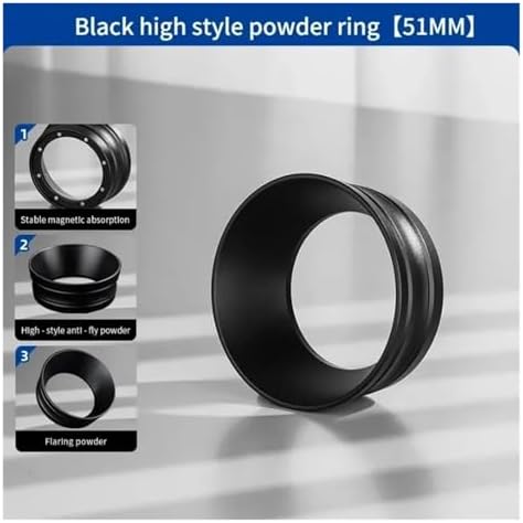 Coffee Dosing Ring Magnetic High 3.2cm Espresso Funnel 51mm 58mm,Compatible For Delonghi,Compatible For Breville,Portafilter(51mm black) - Image 2
