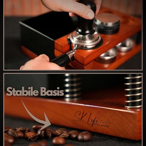 Espresso Tamping Station - Large Knock Box, 9 in 1 Espresso Coffee Organizer, Coffee Tamper Station, Fits 51/54/58mm Portafilter, Espresso Accessories Holder for Home Barista - Image 3