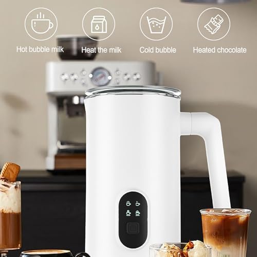 Milk Frother Machine, 4-in-1 Automatic Electric Coffee Frother with Hot Cold Foam, 350ML Capacity, 304 Stainless Steel, for Cappuccino Latte Macchiato Quiet Operation - Image 7