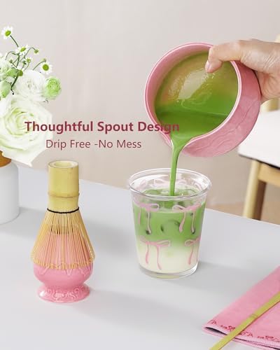 ZENS Premium Matcha Whisk Set, 6pcs Matcha Kit with Matcha Tools, Pink - Image 4