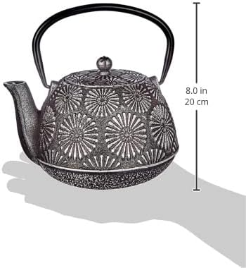 IBILI 40 Oz Bali Cast Iron Teapot | Made in Spain | Stainless Steel Infuser, Enameled Interior, Stovetop & Induction Compatible, Japanese Kettle for Loose Leaf Tea, Tetsubin Design, Silver - Image 3