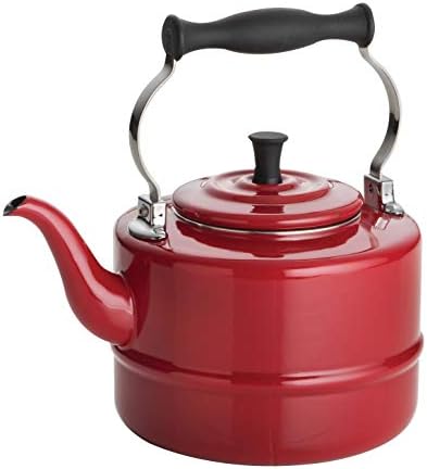 BonJour Tea Enamel-on-Steel Gooseneck Teapot / Teakettle, 2-Quart, Red by BonJour