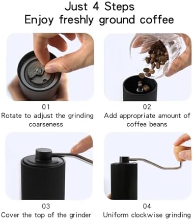Manual Coffee Grinder CNC Professional Moka Pot Drip Stainless Steel Diamond Adjustable Hand Burr Bean Grinding(KJ-SY15-Gray) - Image 3