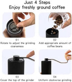 Manual Coffee Grinder CNC Professional Moka Pot Drip Stainless Steel Diamond Adjustable Hand Burr Bean Grinding(KJ-SY15-Gray) - Image 4