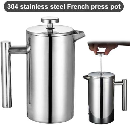 Stainless Steel French Press Coffee Maker 12/27/34oz Insulated Double-Wall - Image 2