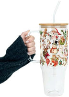 Sip-Sip Hooray! Nostalgic Christmas 40oz Glass Tumbler with Lid and Straw by Sip-SipHooray