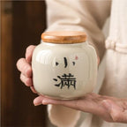 thalo Stash Jar Container Bulk Tea Storage Container Ceramic Candy Nut Sealed Jar Home Kitchen Food Storage Jar Empty Jar Small Portable Vintage Storage Jars(Color:F) - Image 3