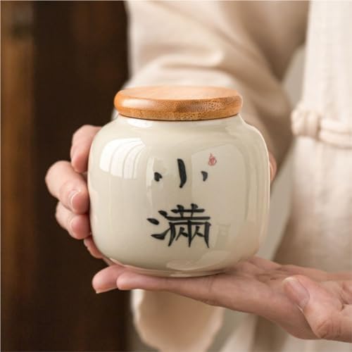 thalo Stash Jar Container Bulk Tea Storage Container Ceramic Candy Nut Sealed Jar Home Kitchen Food Storage Jar Empty Jar Small Portable Vintage Storage Jars(Color:F) - Image 3