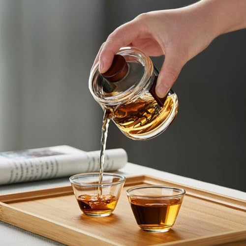 Removable Small Transparent Glass teapot Home Tea Maker with Infuser Tea Set Simple Tea Kettle 200ml/7.0oz Cleanable (With Cup) - Image 5