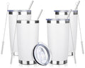 DIW 20oz Insulated Tumbler Bulk with Lid Travel Coffee Mug(White,4 Pack) by DIWsojournlife