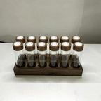 Coffee Storage Jar Glass Bean Tube Airtight Canister Wooden Rack Display Stand Vial Funnel Sealed Organizer Suitable for Kitchen Buffet Restaur, 12 Hole 22g - Image 5