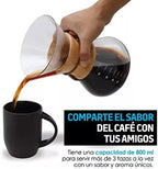 Pour Over Coffee Maker, 19.4 oz Borosilicate Glass Carafe and Reusable Stainless Steel Permanent Filter Manual Coffee Dripper Brewer with Real Wood Sleeve - Image 5