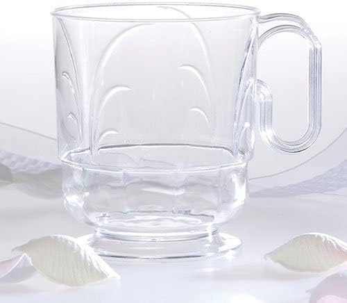 Lillian Tablesettings Elegance 320 Pack 8 oz Heavyweight Disposable Clear Coffee Mugs with Handle, Plastic Tea & Hot Beverage Cups, Crystal Clear Drinkware for Parties & Catering - Image 5