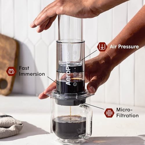 AeroPress Clear Coffee Maker & Flow Control Filter Cap Bundle - Image 2