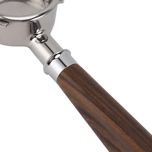 58mm Bottomless Portafilter, Stainless Steel Triple Ear Design with Solid Rosewood Handle for Machines Compatible with Barsetto Coffee Makers - Image 7