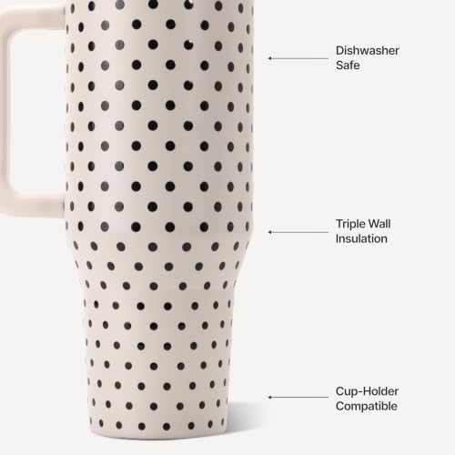 HydroJug Polka Dot Traveler 32oz, Insulated Tumbler, French Vanilla - Image 3