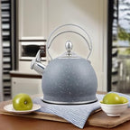 Creative Home 2.5 Qt. Stainless Steel Whistling Tea Kettle, Opaque Gray - Image 5