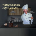 Manual Coffee Grinder Vintage Wooden Coffee Bean Grinder Hand Grinder Roller Antique Coffee Mill for Making Mesh Coffee Classic French Press for Decoration (Hexagon) - Image 4