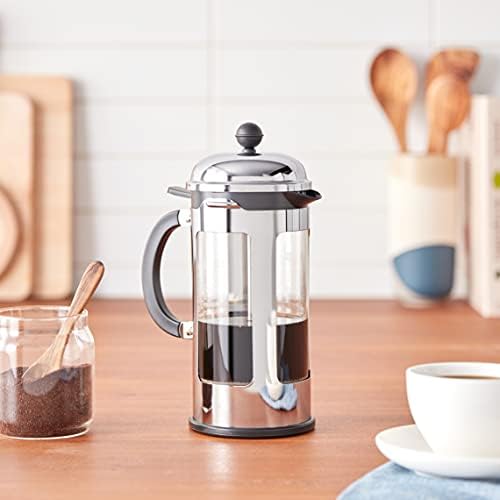 Bodum Chambord 8 Cup French Press Coffee Maker with Locking Lid, Stainless Steel, 34-Ounce - Image 4