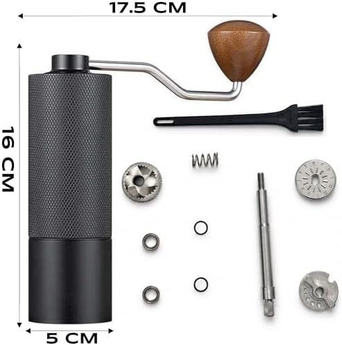 Manual Coffee Grinder - Stainless Steel Burrs, Adjustable Grind Settings, Portable Hand Crank for Espresso, Drip, French Press - Compact, Durable, Ideal for Home & Travel (Black) - Image 6