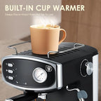 Professional Compact Expresso Coffee Machines for home,20 Bar Espresso Maker W/Milk Frother Steam Wand,Visible Pressure Gauge&Detachable Water Tank for Cappuccino Latte&Cold Brew (54, Fluid Ounces) - Image 4