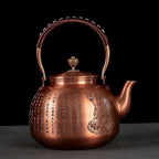 Cast Iron Copper Teapot Tetsubin Japanese Style Uncoated Kettle 2200ml, Artisan Patterned Tea Pot For Brewing & Gifts - Image 2