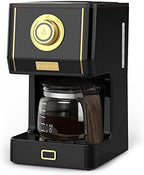 Amaste Coffee Maker, 25 Oz Drip Retro Style Coffee Machine with Glass Coffee Pot with Reusable Coffee Filter & Three Brewing Modes, Warming Plate, CM 1003AE-Black by Amaste