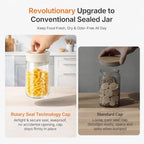2-Pack 27oz Glass Storage Jars with Airtight Twist-Seal Lids - Image 2