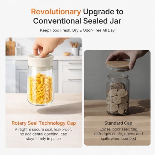 2-Pack 27oz Glass Storage Jars with Airtight Twist-Seal Lids - Image 2