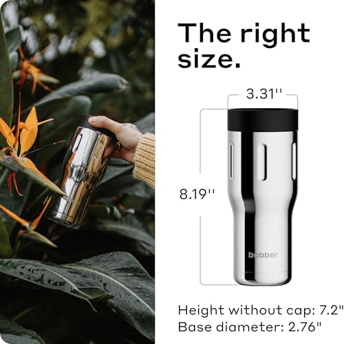 BOBBER 16 oz Stainless Steel Tumbler with Lid for Coffee Hot & Cold – Vacuum Insulated, Travel Coffee Mug, Dishwasher Safe – Metal Thermo Coffee Cup – BPA-Free, Keeps Hot for 8 Hours (Glossy) - Image 6