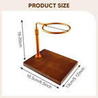 Coffee Dripper Stand Portable Hand Brewer Pour Over Coffee Maker Holder Wooden Alloy Base Suitable for Home, Gold - Image 3