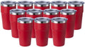 MEWAY 16oz Tumbler Double Wall Vacuum Insulated Travel Mug Bulk, Stainless Steel Tumblers with Lid, Powder Coated Coffee Cups for Cold & Hot Drinks (Red,12 Pack) by MEWAY