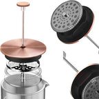 French Press Coffee Maker 8 cups 34 oz 304 Stainless Steel Coffee Press with 4 Filter Screens, Easy Clean Heat Resistant Borosilicate Glass - Free 100% BPA… (Candy Sparkle-AYUTYT, 34 oz) - Image 5