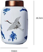 HEXEH Tea Tins Metal Lid Painted Celadon Loose Leaf Tea Canister Small Portable Sealing Jar Storage Tea Warehouse Tea Sets Tea Storage Container (Color : D) - Image 2