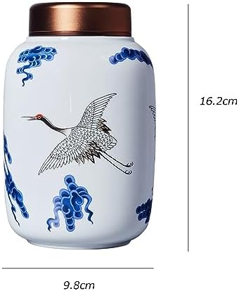 HEXEH Tea Tins Metal Lid Painted Celadon Loose Leaf Tea Canister Small Portable Sealing Jar Storage Tea Warehouse Tea Sets Tea Storage Container (Color : D) - Image 2