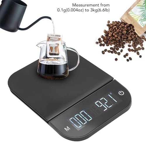 Coffee Scale with Timer, 0.1g High Precision Kitchen Scale, Digital Kitchen Scale, USB Rechargeable Small Coffee Scale, Touch Sensor, with LCD Display and Tare Function - Image 4