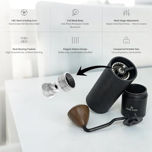 Pour Over Coffee Travel Kit – Aluminum Carry Case, Hand Grinder, Ceramic V02 Dripper, Gooseneck Kettle, Glass Server, USB Scale, Thermometer, Canister, Filters & Scoop – Camping & Gift - Image 4