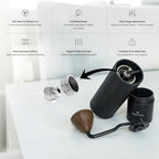 Pour Over Coffee Travel Kit – Aluminum Carry Case, Hand Grinder, Ceramic V02 Dripper, Gooseneck Kettle, Glass Server, USB Scale, Thermometer, Canister, Filters & Scoop – Camping & Gift - Image 4