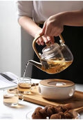 Borosilicate Glass Teapot with Handle, 1.2 L Heat-Resistant Infuser for Loose Leaf Tea, Dishwasher Safe, refined Kitchenware for Brewing Herbal and Floral Teas by Unknown