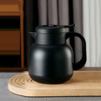 Household Thermal Teapot for Keeping Hot,Thermal Coffee Carafe Double Wall Stainless Steel Vacuum Flask with Detachable Tea Strainer, Tea Infuser(Black,1L) by LEIYTFE