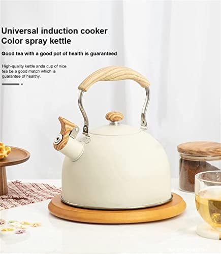 HEAGER Ceramic teapot, Stove Top Kettle, Whistling Kettle, Tea Infuser,Tea Pot, Whistling Tea Kettles Stovetop Stainless Steel Teapot WithWood PatternAnti - Image 7